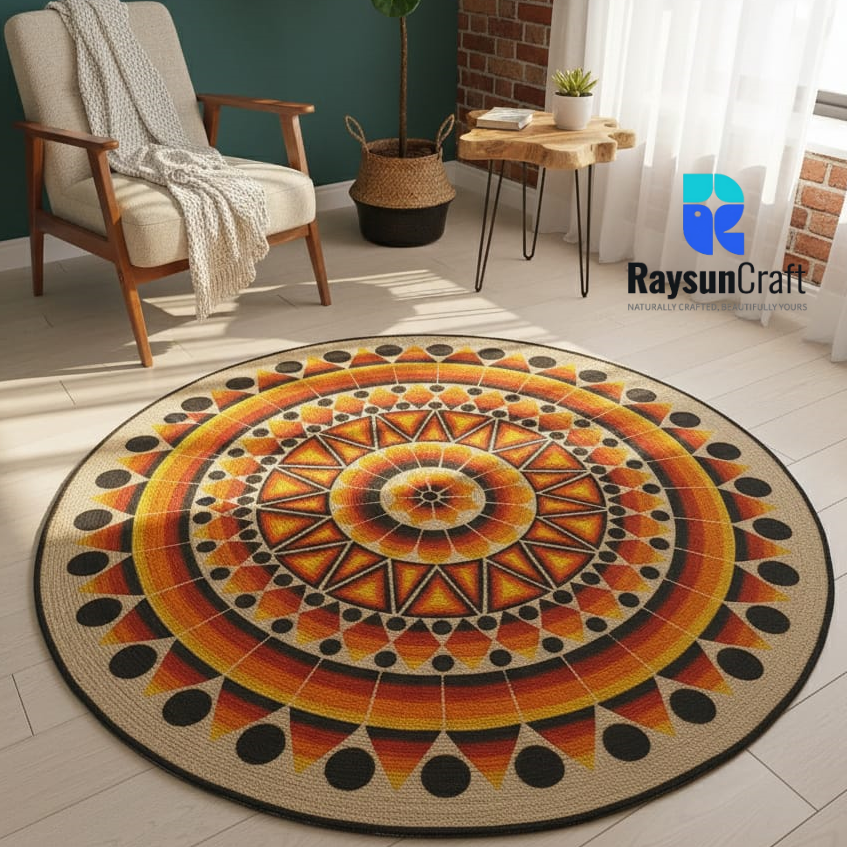 Round Jute Rugs for Living Room & Bedroom  | Code: RG-002