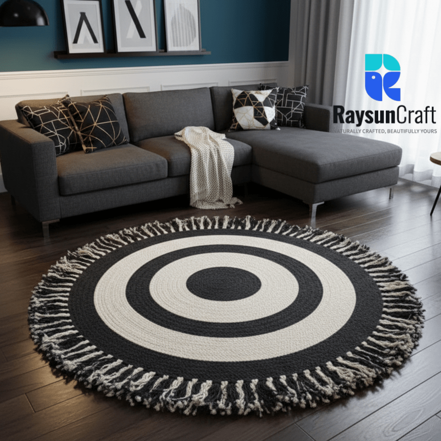 Round Jute Rugs for Living Room & Bedroom  | Code: RG-004