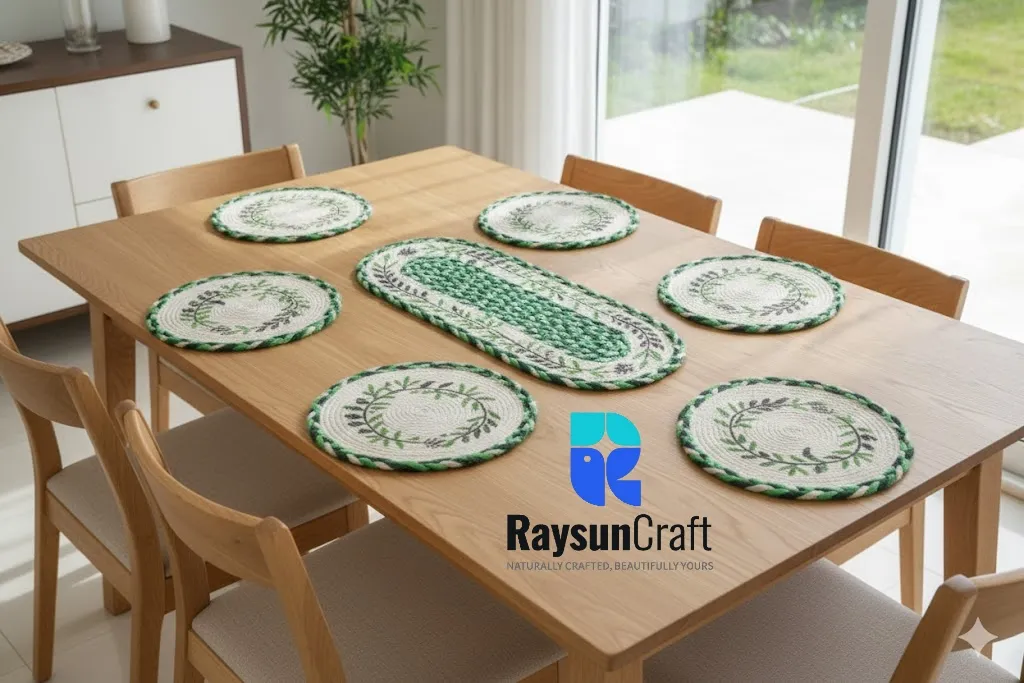 Handpainted Jute Dining Mat Set | RaysunCraft - Code: DS-001