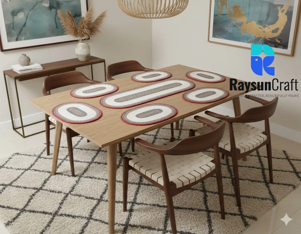 Handpainted Jute Dining Mat Set | RaysunCraft - Code: DS-006
