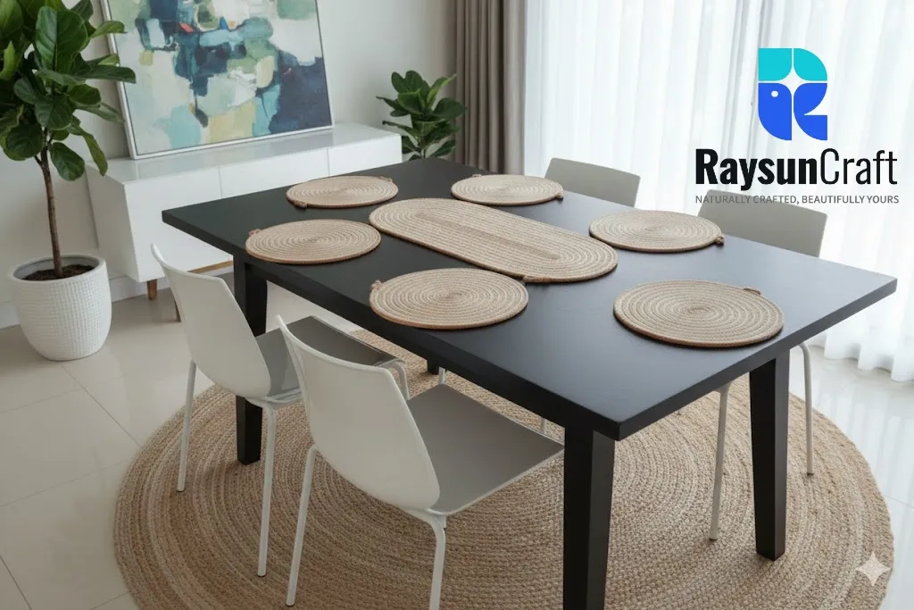 Handpainted Jute Dining Mat Set | RaysunCraft - Code: DS-007