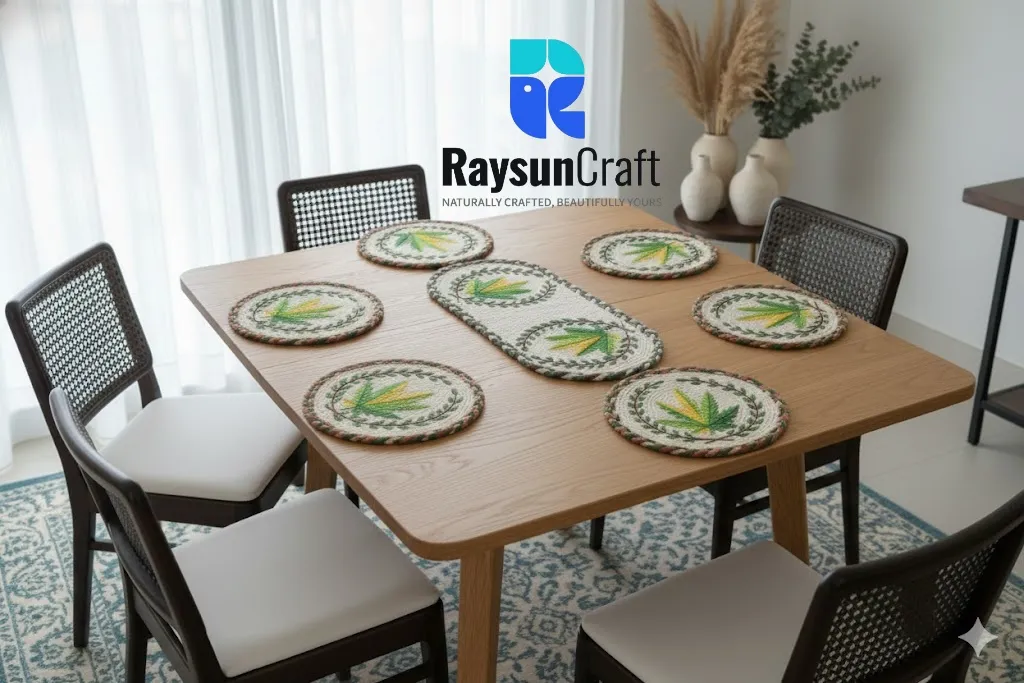 Handpainted Jute Dining Mat Set | RaysunCraft - Code: DS-009