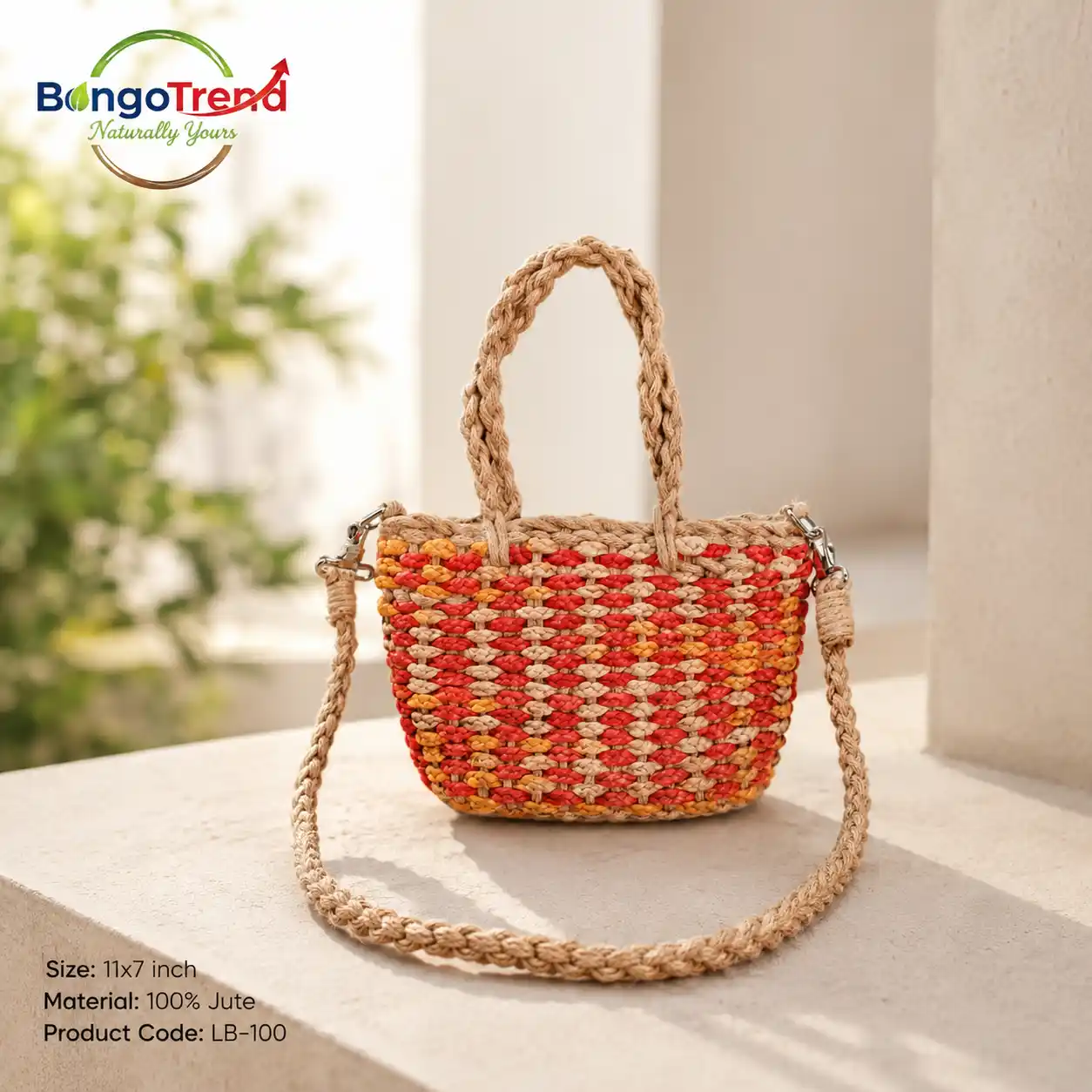 BongoTrend Woven Diamond Jute Beni Crossbody Bag For Women